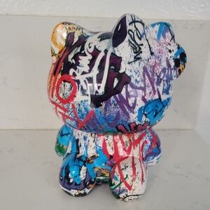 2001 Limited Edition Hello Kitty Graffiti Makeup Brush Holder with Brushes